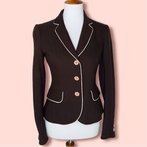 Moschino Elegant Brown Women's Blazer with Pink lining